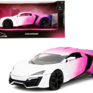 Lykan Hypersport White Pink and Purple Gradient “Pink Slips” Series 1/24 Diecast Model Car by Jada