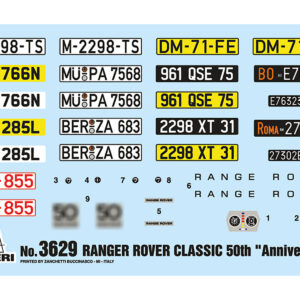 Skill 3 Model Kit Land Rover Range Rover Classic 50th Anniversary 1/24 Scale Model by Italeri