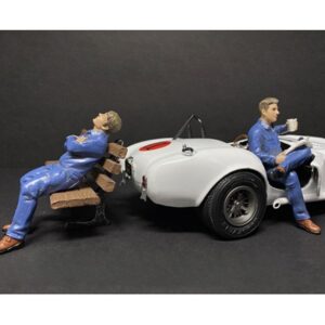 Sitting Mechanics 2 piece Figurine Set for 1/24 Scale Models by American Diorama