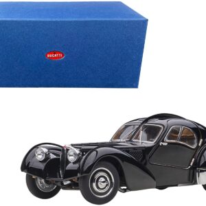 1938 Bugatti Type 57SC Atlantic with Disc Wheels Black 1/43 Diecast Model Car by Autoart