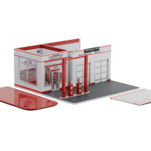 Vintage Gas Station Diorama “Pikes Peak Hill Climb Official Refueling Station” “Mechanic’s Corner” Series 10 for 1/64 Scale Models by Greenlight