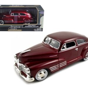 1948 Chevrolet Aerosedan Fleetline Dark Red Metallic 1/24 Diecast Model Car by Motormax