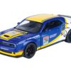 2018 Dodge Challenger SRT Hellcat Widebody #284 Blue Metallic and White with Yellow Graphics “GT Racing” Series 1/24 Diecast Model Car by Motormax