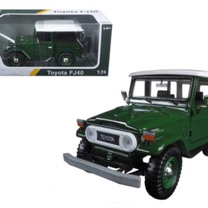 Toyota FJ40 Dark Green with White Top 1/24 Diecast Model Car by Motormax