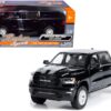 2019 RAM 1500 Laramie Crew Cab Pickup Truck Black with Silver Stripes 1/24 Diecast Model Car by Motormax