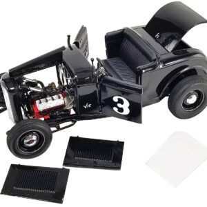 1932 Ford Salt Flat Roadster #3 Black “Vic Edelbrock” Limited Edition to 414 pieces Worldwide 1/18 Diecast Model Car by ACME