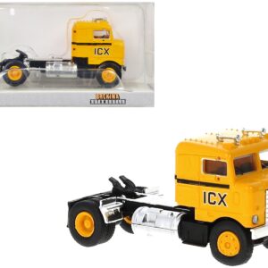 1950 Kenworth Bullnose Truck Tractor Yellow with Black Stripes “ICX” 1/87 (HO) Scale Model Car by Brekina