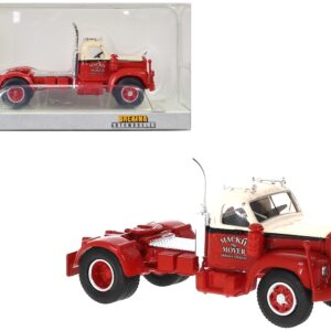 1953 B-61 Truck Tractor Red and Beige “Mackie the Mover” 1/87 (HO) Scale Model Car by Brekina