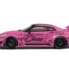 Nissan 35GT-RR “LB-Silhouette Works GT” RHD (Right Hand Drive) Pink with Black Top and Extra Wheels 1/64 Diecast Model Car by CM Models