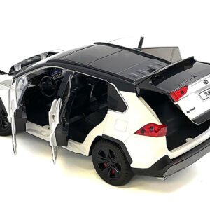 Toyota Rav4 Hybrid XSE White with Black Top and Sunroof 1/24 Diecast Model Car