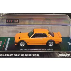 Nissan Skyline 2000 GT-R (KPGC10) RHD (Right Hand Drive) Orange “Malaysia Diecast Expo Event Edition” (2023) 1/64 Diecast Model Car by Inno Models