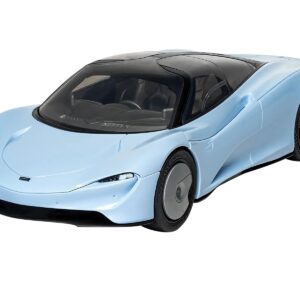 Skill 1 Model Kit McLaren Speedtail Light Blue with Black Top Snap Together Painted Plastic Model Car Kit by Airfix Quickbuild