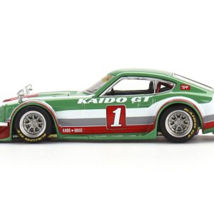 Datsun Fairlady Z Kaido GT V2 RHD (Right Hand Drive) #1 Green with Stripes (Designed by Jun Imai) “Kaido House” Special 1/64 Diecast Model Car by Mini GT