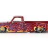 Chevrolet Silverado Dually Pickup Truck “On Fire V1” Red Metallic with Flames and Red Interior (Designed by Jun Imai) “Kaido House” Special 1/64 Diecast Model Car by Mini GT