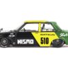 Datsun Street 510 “Racing V2” Black and Green with Yellow Accents (Designed by Jun Imai) “Kaido House” Special 1/64 Diecast Model Car by Mini GT