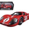 Ford GT MK IV #1 Red with White Stripes 24H of Le Mans (1967) 1/18 Diecast Model Car by Shelby Collectibles