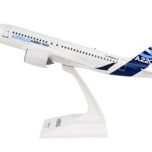 Airbus A220-100 Commercial Aircraft “Airbus Corporate Livery” (C-FFDO) White with Blue Tail (Snap-Fit) 1/100 Plastic Model by Skymarks