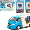 Toyota Hiace Widebody Van “Mr. Men Little Miss 50th Anniversary” (1971-2021) with METAL OIL CAN 1/64 Diecast Model Car by Tarmac Works