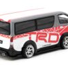 Toyota Hiace Widebody Van RHD (Right Hand Drive) “TRD” Gray and White with Red Graphics “Hobby64” Series 1/64 Diecast Model Car by Tarmac Works