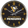 Pittsburgh Penguins Round Chrome Wall Clock