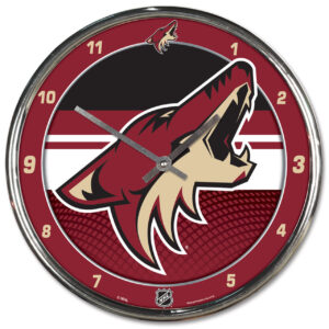 Arizona Coyotes Round Chrome Wall Clock