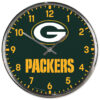 Green Bay Packers Round Chrome Wall Clock