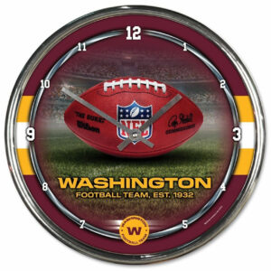 Washington Football Team Clock Round Wall Style Chrome