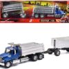 Freightliner 114SD Dump Truck with Twin Dump Body Blue “Long Haul Trucker” Series 1/32 Diecast Model by New Ray