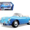 1961 Porsche 356B Convertible Blue 1/18 Diecast Car Model by Bburago