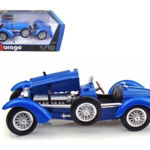 1934 Bugatti Type 59 Blue 1/18 Diecast Model Car by Bburago