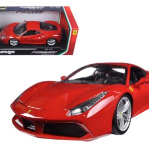 Ferrari 488 GTB Red 1/18 Diecast Model Car by Bburago