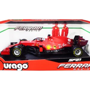 Ferrari SF21 #16 Charles Leclerc Formula One F1 Car “Ferrari Racing” Series 1/18 Diecast Model Car by Bburago