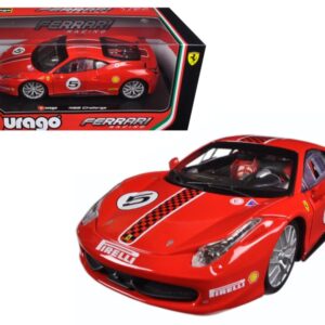 Ferrari 458 Challenge #5 Red 1/24 Diecast Model Car by Bburago