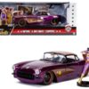 1957 Chevrolet Corvette Purple with Batgirl Diecast Figurine “DC Comics Bombshells” Series 1/24 Diecast Model Car by Jada