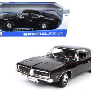 1969 Dodge Charger R/T Black 1/18 Diecast Model Car by Maisto