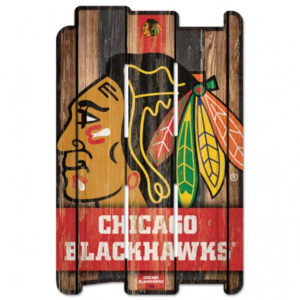 Chicago Blackhawks Sign 11×17 Wood Fence Style