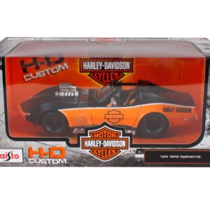 1970 Chevrolet Corvette Harley Davidson Black/Orange 1/24 Diecast Model Car by Maisto