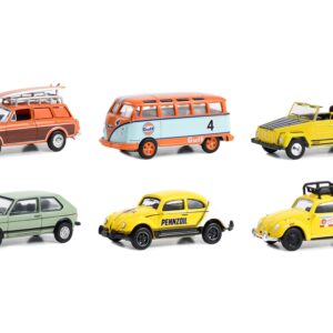 “Club Vee V-Dub” Set of 6 pieces Series 16 1/64 Diecast Model Cars by Greenlight