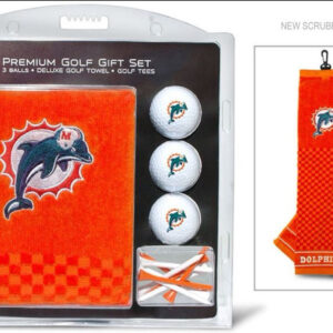 Miami Dolphins Golf Gift Set with Embroidered Towel