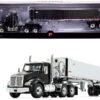 Kenworth T880 Day Cab with East Genesis End Dump Trailer Black and Chrome 1/50 Diecast Model by First Gear