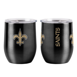 New Orleans Saints Travel Tumbler 16oz Stainless Steel Curved