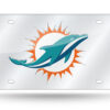 Miami Dolphins License Plate Laser Cut Silver