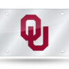 Oklahoma Sooners License Plate Laser Cut Silver