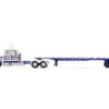 Peterbilt 359 with 36″ Flat Top Sleeper and 48′ Utility Flatbed Trailer White with Blue and Red Stripes “Bicentennial Patriot” 1/64 Diecast Model by DCP/First Gear