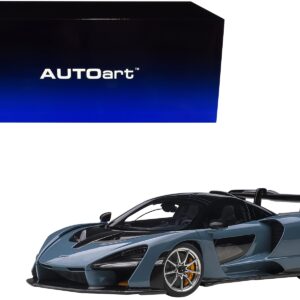 Mclaren Senna Vision Victory Gray and Black with Carbon Accents 1/18 Model Car by Autoart