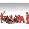 Formula One F1 Pit Crew 7 Figure Set Team Red Release III for 1/18 Scale Models by American Diorama