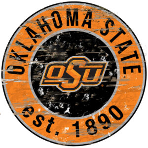 Oklahoma State Cowboys Wood Sign – 24″ Round – Special Order