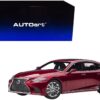 Lexus LS500h Morello Red Metallic with Chrome Wheels 1/18 Model Car by Autoart