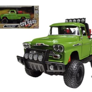 1958 Chevrolet Apache Fleetside Pickup Truck Off Road Green 1/24 Diecast Model by Motormax