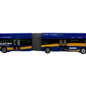 New Flyer Xcelsior XN60 Articulated Bus “DASH – Alexandria Transit Company” Blue Yellow Stripes Limited Edition “The Bus & Motorcoach Collection” 1/87 (HO) Diecast Model by Iconic Replicas